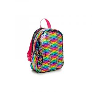 Mochila Lentejuelas Multicolor Reversibles 12" art 8430