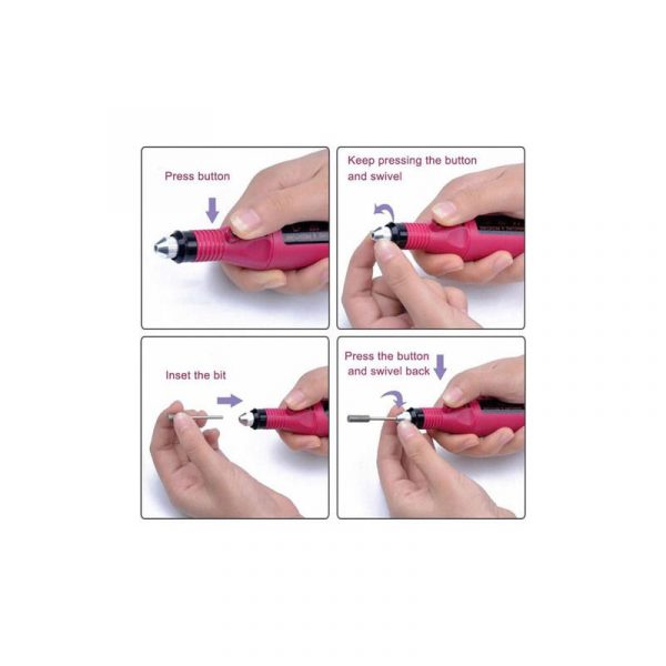 Torno Eléctrico Para Uñas Con Kit De Fresas ART BN1085 - Imagen 3