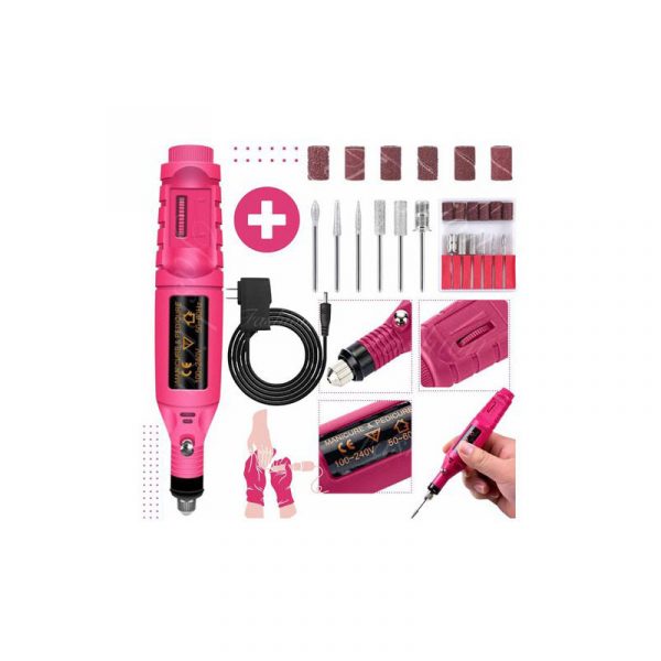 Torno Eléctrico Para Uñas Con Kit De Fresas ART BN1085 - Imagen 2