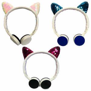Auriculares Vincha Tela Con Lentejuelas Eco art BN1399