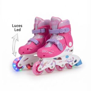 Rollers Patines Extensibles Con Luz Con Protecciones RLL304N