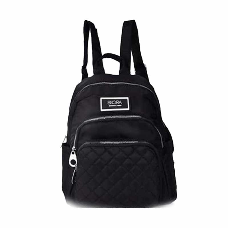 Cuero Mochila Urbana Negra Mochila Urbana Mujer Nylon Skora Negra