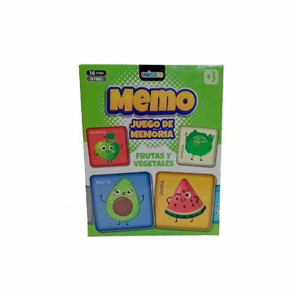 Memo Juego De Memoria Uniesco Frutas Y Vegetales 36 Piezas ART 4002