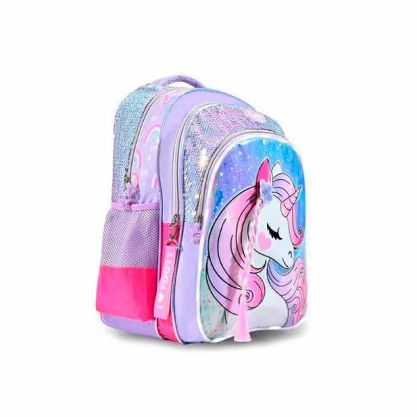 Mochila Footy Unicornio Con Luces Led Espalda 18" ART F1953 - Imagen 2