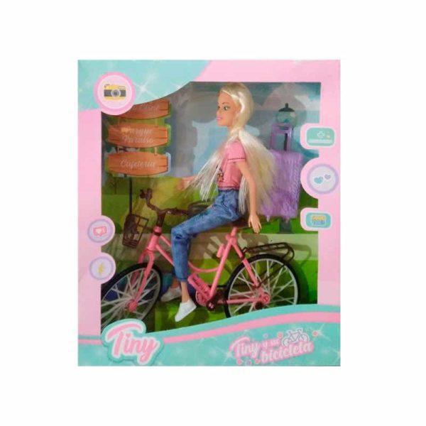 Muñeca Tiny En Bicicleta Mas Accesorios ART 53538 - Imagen 3