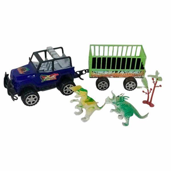 Camion Con Trailer + 2 Dinos art 906-131 (ronson - Imagen 2