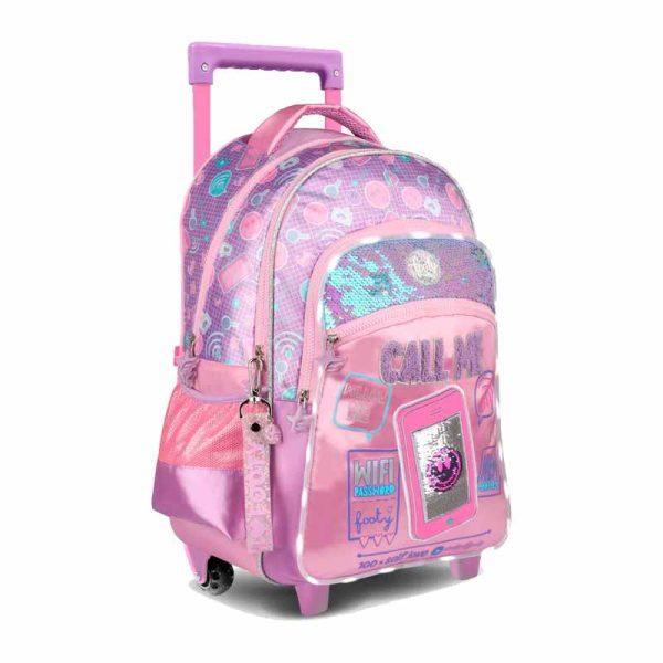 Mochila Con Carro Footy Call Me 18" art f2141 - Imagen 2