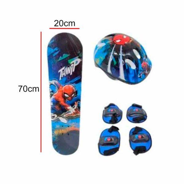 Patineta Spider 70cm Con Set De Proteccion ART 12009