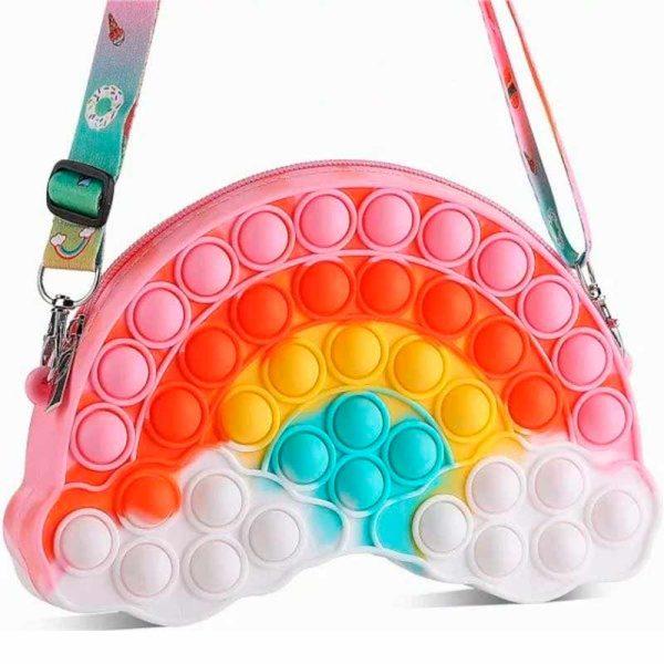 Cartera Bandolera Pop It Arco Iris y Nubes ART YW-5133 - Imagen 3