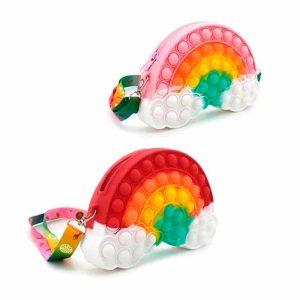 Cartera Bandolera Pop It Arco Iris y Nubes ART YW-5133