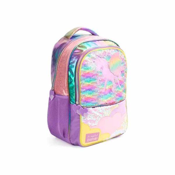 MOCHILA ESCOLAR CON LUZ ZAPHIR UNICORNIO LENTEJUELAS ART MOJD8VIS24 - Imagen 2