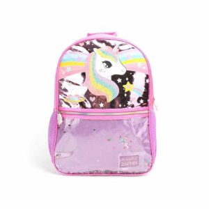 Mochila fucsia de 18" Unicornio con glitter Art MOJD10FCS24 