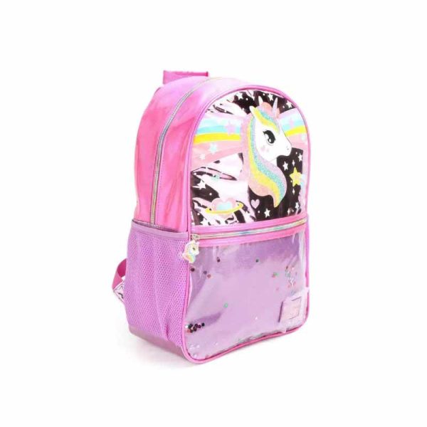 Mochila fucsia de 18" Unicornio con glitter Art MOJD10FCS24  - Imagen 2