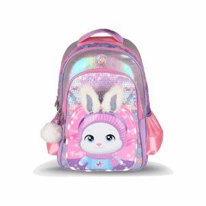 MOCHILA ESPALDA 18 BUNNY LILA CON LUZ LED ART F2173