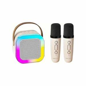 Parlante Bluetooth Karaoke Led Con Dos Microfonos ART OM-0202 / OA-AD617