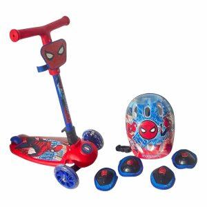 Monopatin Spiderman 3 Ruedas con Set de Proteccion ART 12212