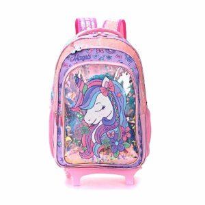 Mochila con Carro Unicornio con Confetti Skora 18" ART 37687