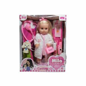 Muñeca Mila Veterinaria Con Mascota ART 0911