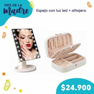 Espejo con luz led + Alhajero