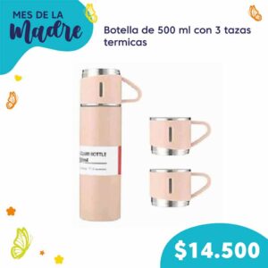 Botella Termia + 3 Tazas