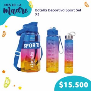 Set de botella deportiva x3