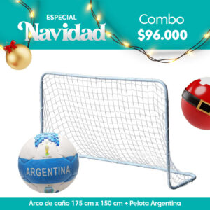 Arco de Futbol de Caño 175cmx150cm + Pelota Argentina