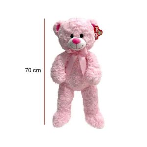 Peluche Oso Rosa Con Moño ART 1432