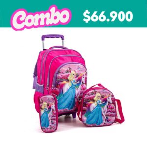 Mochila Con Carro Termoformada + Cartuchera + Lonchera