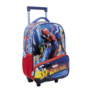 Mochila 17" Spiderman 3D Con Carro ART 11734