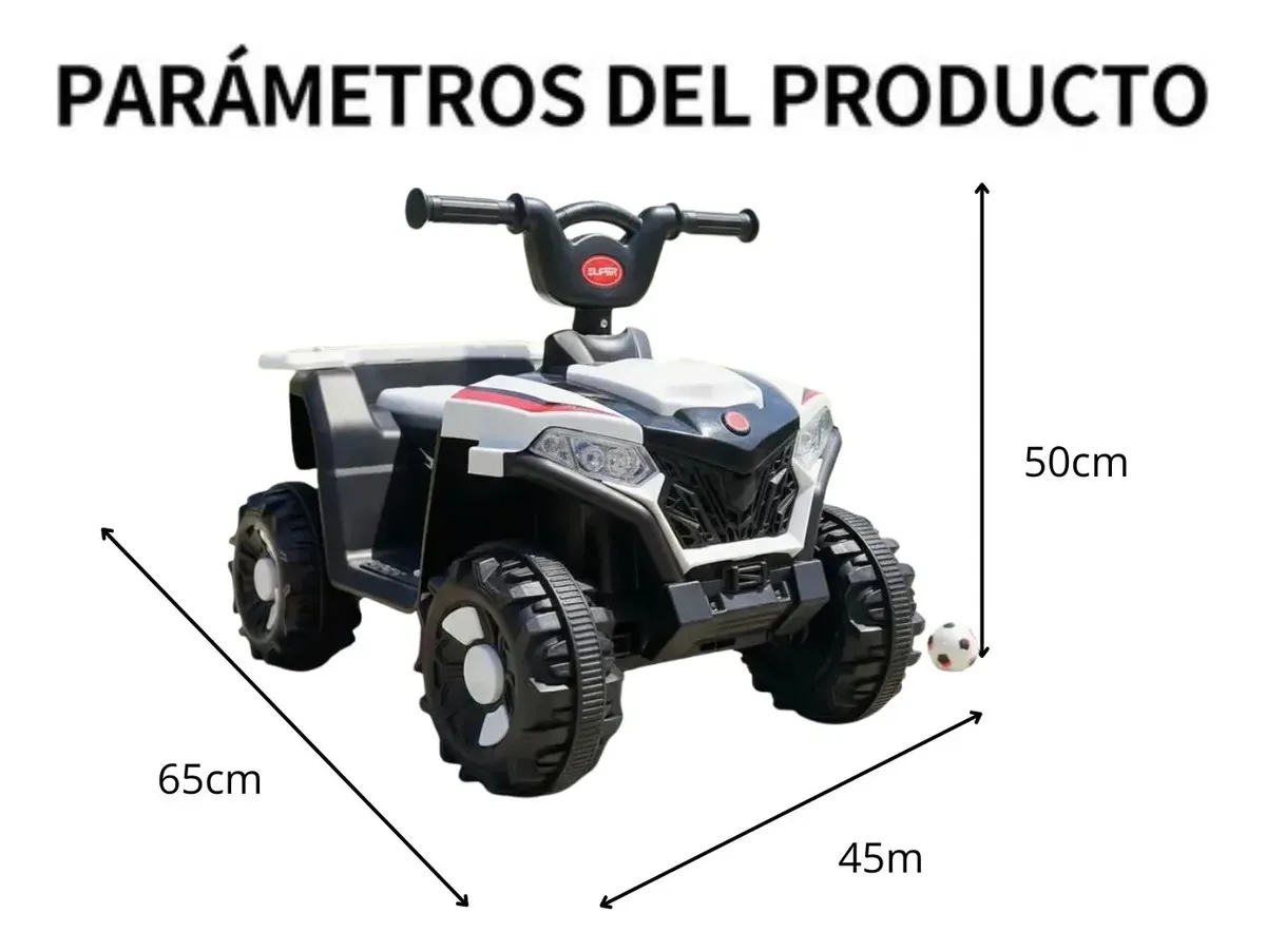 CUATRI A BATERIA 6V LUZ Y SONIDO ART 2600005 - Imagen 5
