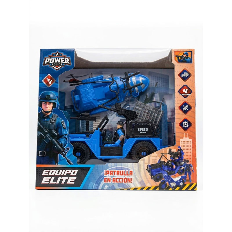Set de Policía Equipo Élite "Patrulla en Acción" Power Police ART 55554