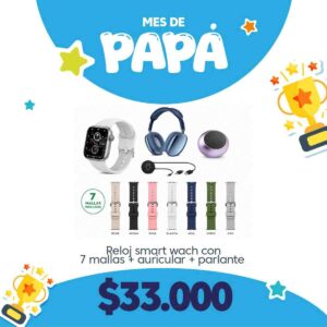 Reloj Smart Con Mallas + Auriculares + Parlante