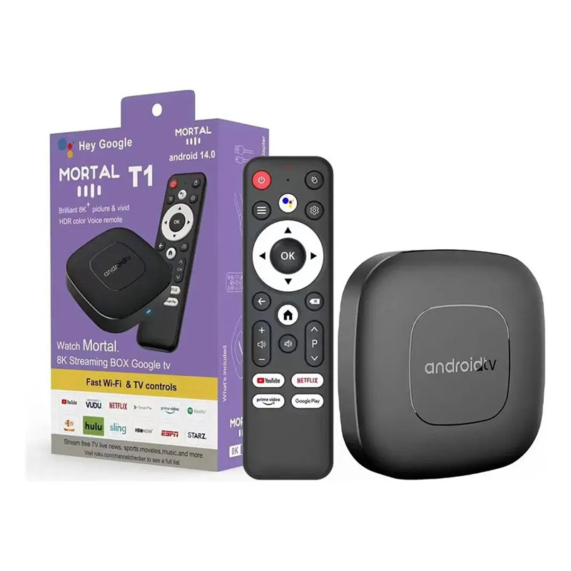 Convertidor Smart TV Box Mortal T1 – Android 14.0 y Control por Voz ART TVB-48015