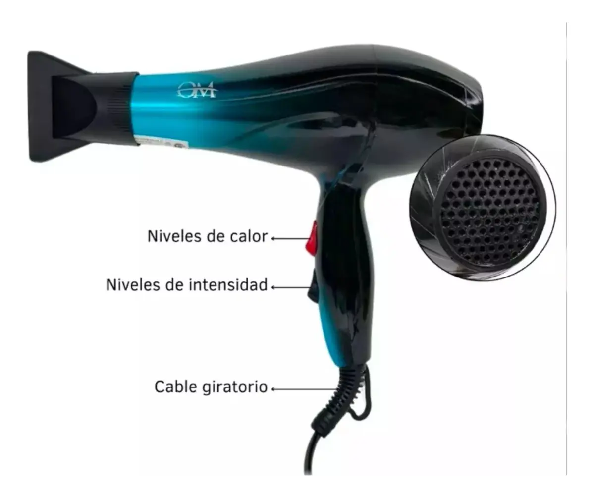 Secador de Cabello Profesional 4 en 1 OM ART SY2436 - Imagen 3