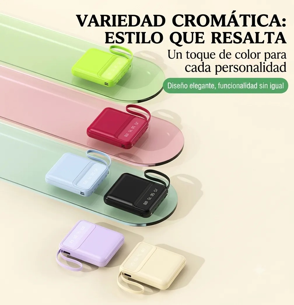 Cargador Portatil con Cables "Todo en Uno" y Visor LED ART B38 - Imagen 7