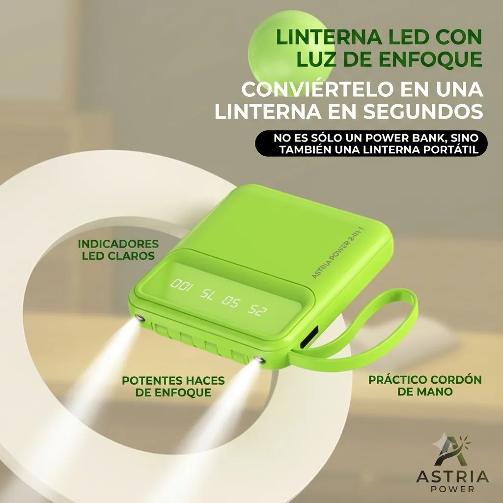 Cargador Portatil con Cables "Todo en Uno" y Visor LED ART B38 - Imagen 9