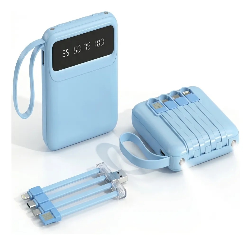Cargador Portatil con Cables "Todo en Uno" y Visor LED ART B38 - Imagen 6
