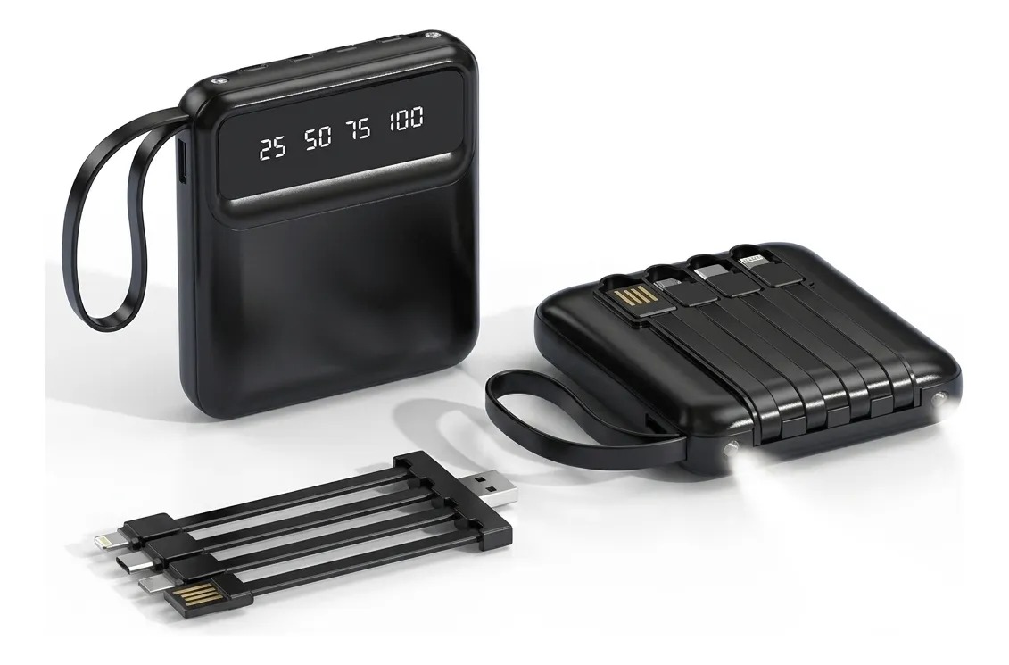 Cargador Portatil con Cables "Todo en Uno" y Visor LED ART B38 - Imagen 4