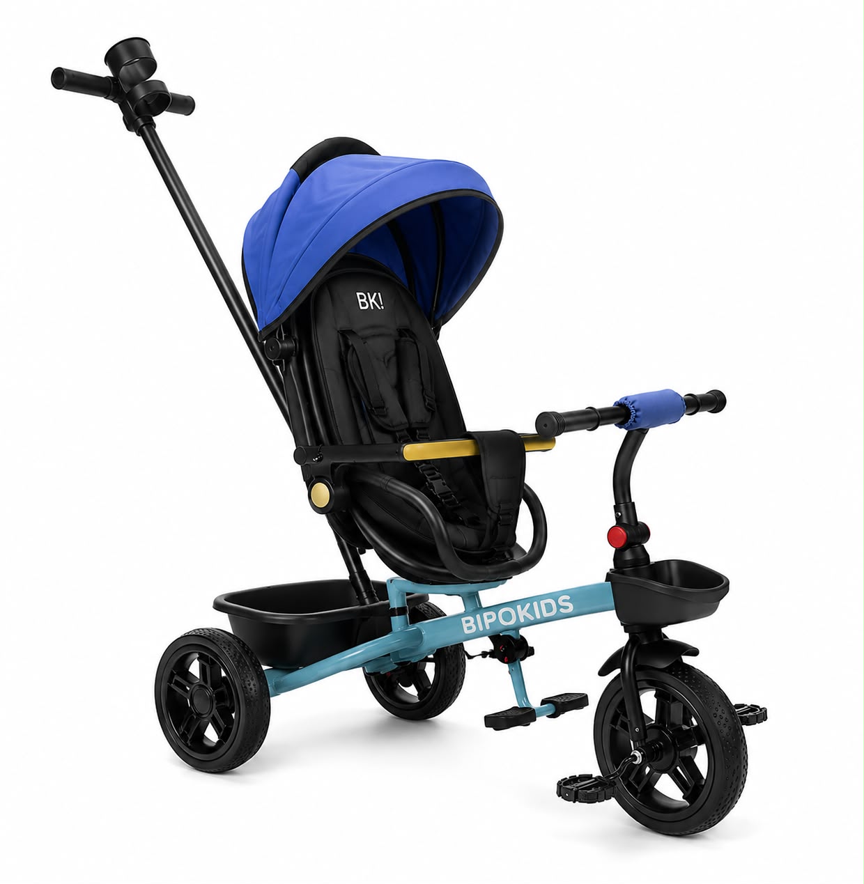 Triciclo Infantil Evolutivo 'Bipokids' con Capota y Guía ART TR9900