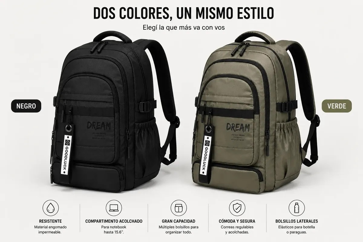 Mochila Urbana 'Dream / Goodluck' Porta Notebook ART 26918 - Imagen 6