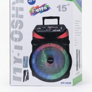 Parlante Portátil de 15" Pulgadas Hytoshy con Micrófono y Luces LED ART HY-1539