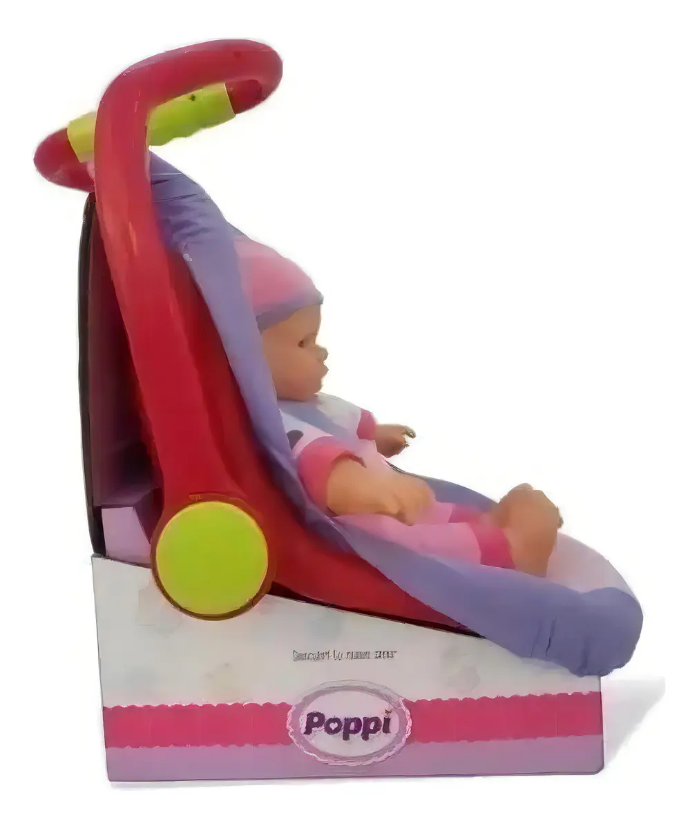 Muñeca Bebe Poppi De Vacaciones Con Sillita 31cm art 16025 - Imagen 2