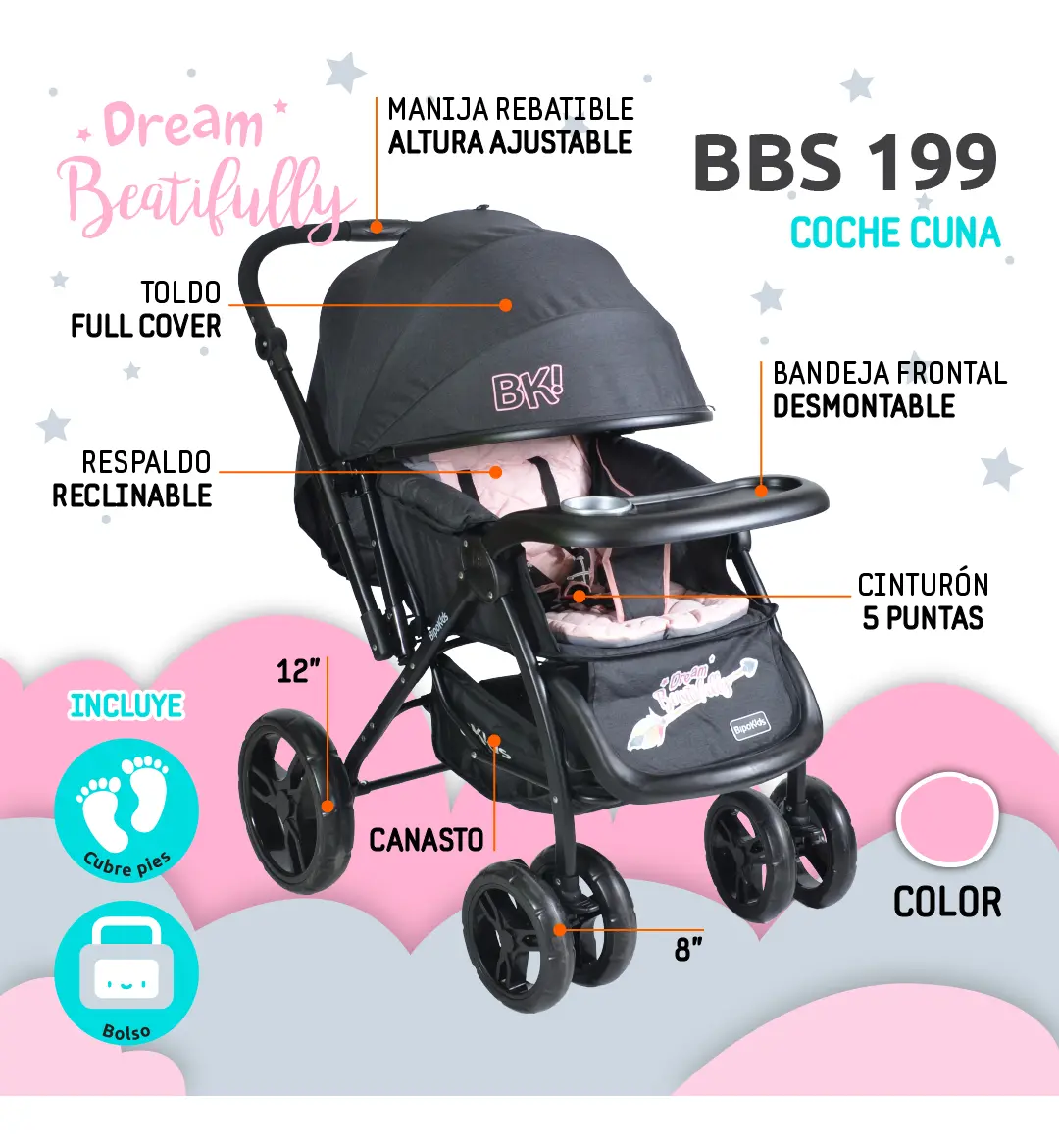 Cochecito Bipokids ART BBS199 - Imagen 2