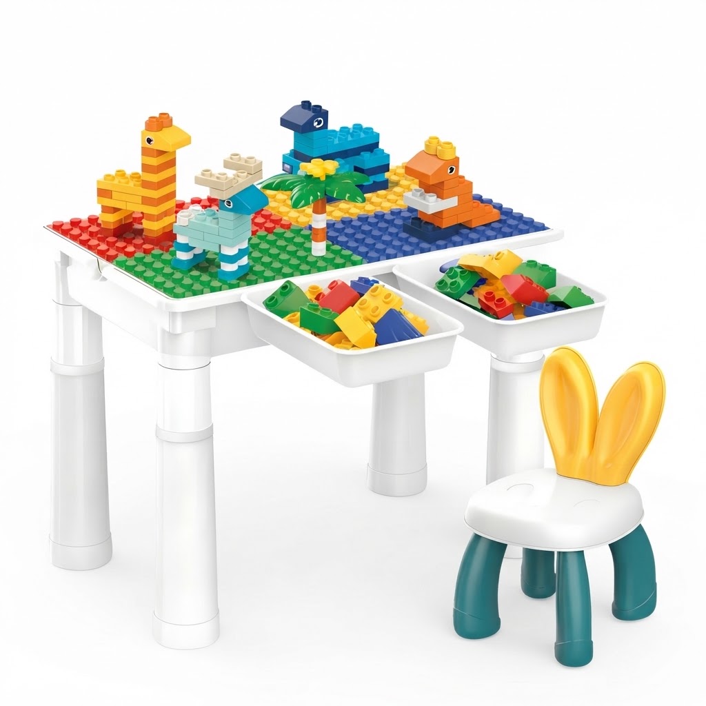Mesa Didactica De Construccion Con Bloques Y Silla art J6552
