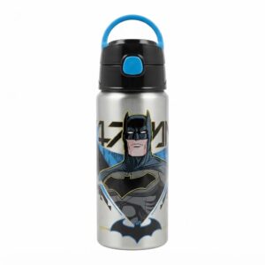 Botella Batman De Aluminio 600ml Con Botón Y Pico art Lj086