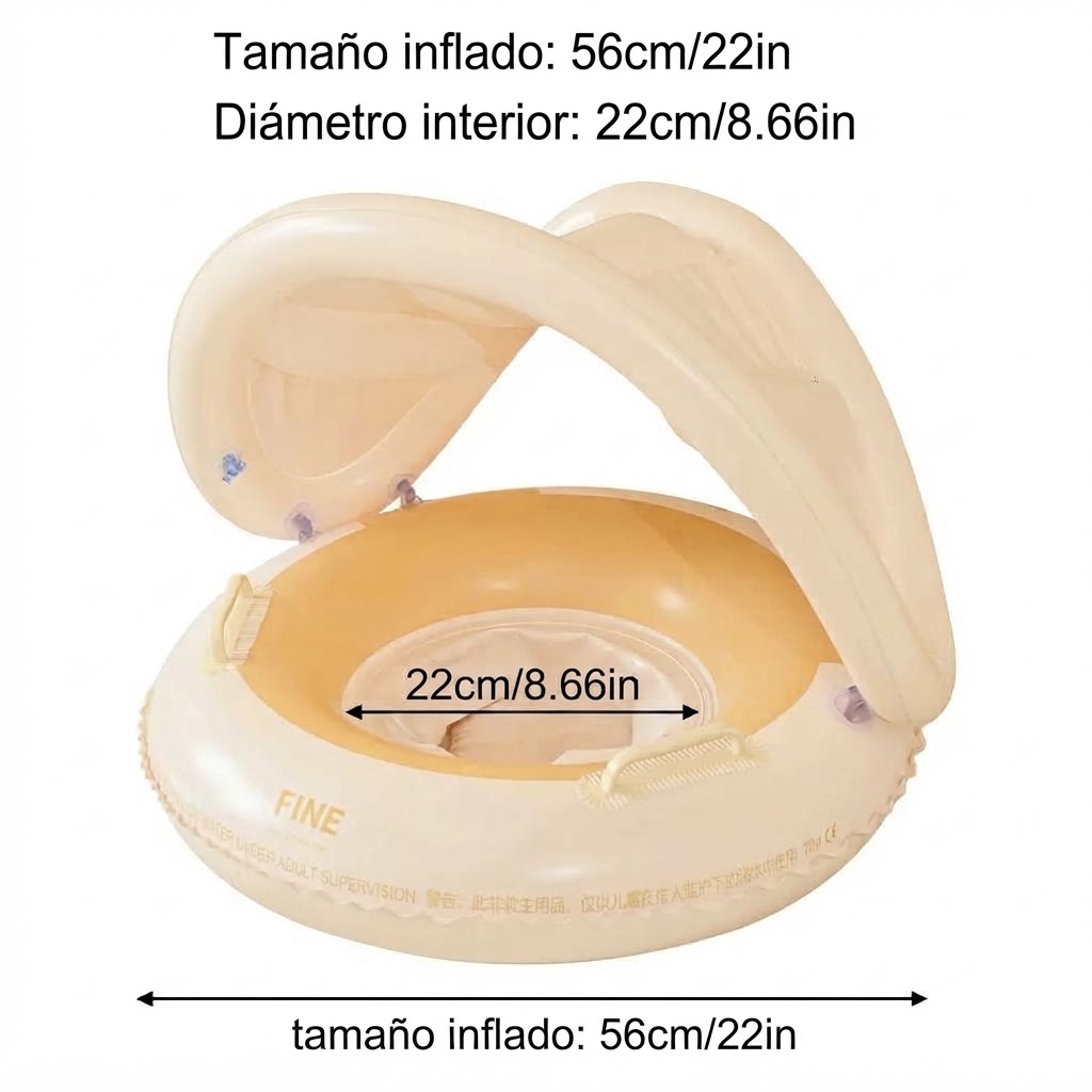 Flotador Inflable para Bebé con Toldo Protector y Asiento art 705172 - Imagen 2