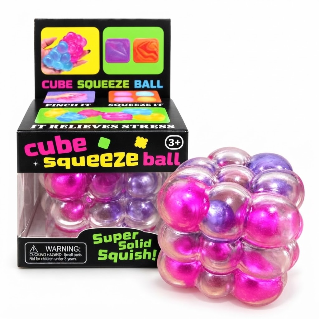 cubo squishy con pelotitas Antiestrés Sensorial art SQ006